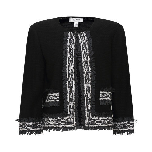 St.John/盛蔷2020秋冬花边针织女士夹克外套K61YQ32