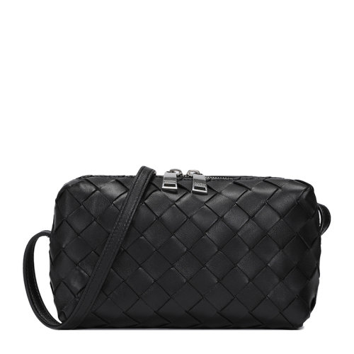 Bottega Veneta/葆蝶家 女士纯色经典羊皮编织拉链开合迷你单肩包斜挎包女包  609407-VCPP5 多色可选