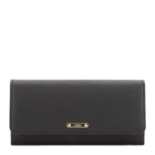 FENDI/芬迪 CRAYONS系列女士粉色皮革字母徽标按扣开合长款手拿包手包钱包女包 8M0251-F09-F0L17