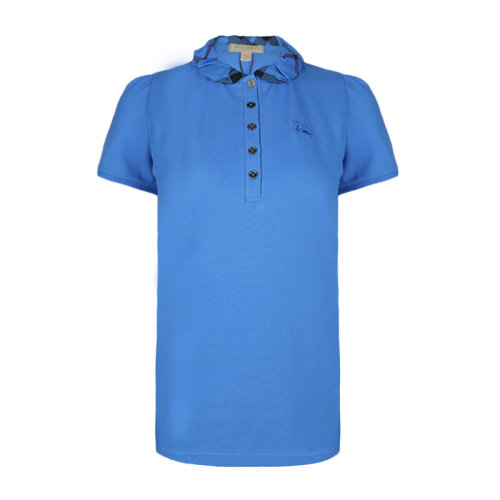 BURBERRY/博柏利 女装 服饰 简约休闲 棉质logo刺绣半袖开襟衫 女士短POLOT恤 393376