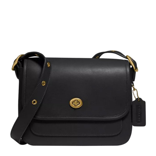 COACH/蔻驰 Rambler系列女士纯色皮革金属C字徽标旋扣开合翻盖包单肩包斜挎包小方包盒子包女包 89127 多色可选