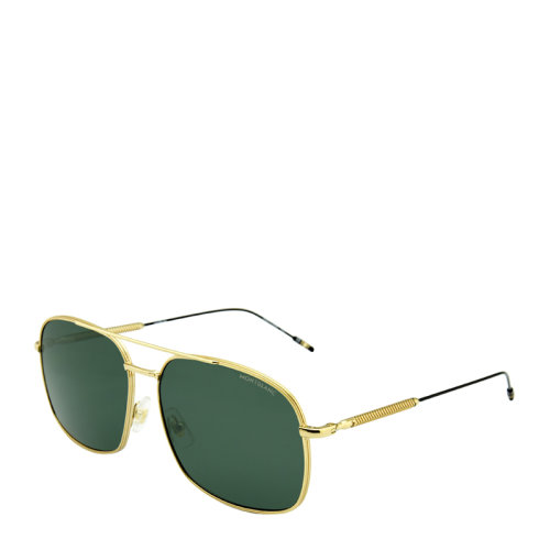 MontBlanc/万宝龙 时尚 休闲 方形 飞行员 蛤蟆镜 男士 太阳镜 金色镜框 绿色镜片 墨镜 眼镜 MB0046S 61mm MontBlanc 万宝龙