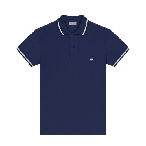 DIOR/迪奥 22年早春新款 男士海军蓝色纯棉蜜蜂刺绣短袖POLO衫733J805B0373_C570