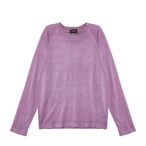 Z Zegna 紫罗兰色 经典纯色羊毛针织衫 ZZ410-VVM12-P03