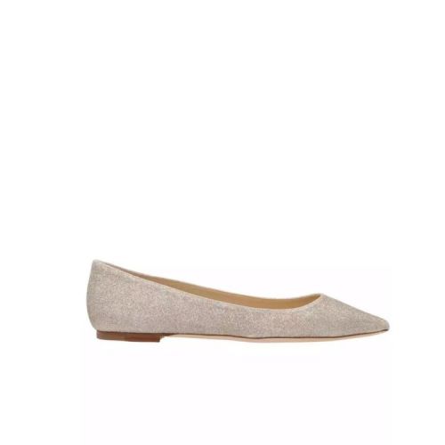 Jimmy Choo/周仰杰  新款时尚百搭女士平跟鞋ROMYPLATINUMICEFLATDGZ【主推】
