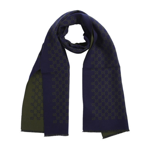 GUCCI/古驰 男女同款 中性深绿色logo装饰羊毛围巾围脖 391246-4G200-4166