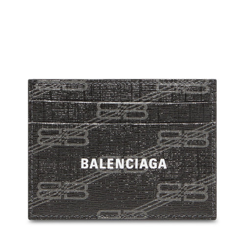 Balenciaga/巴黎世家 22新款 女士黑色/灰色BB老花印花帆布卡夹594309210D81061