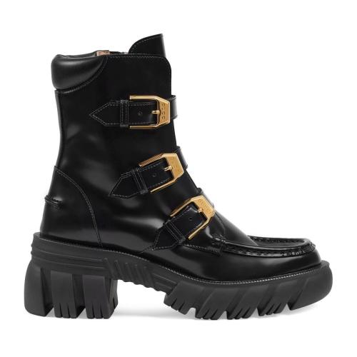  GUCCI古驰 22年秋冬 女士 女士搭扣踝靴 663590 DKSD0 1000