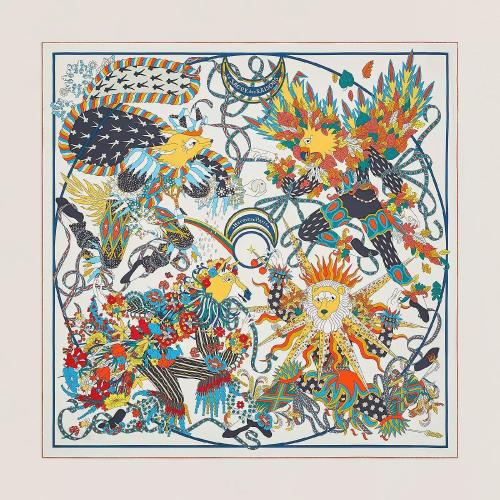  HERMES爱马仕 22年秋冬 女士 围巾 Carre 90 Le Sacre des Saisons H003903S 01