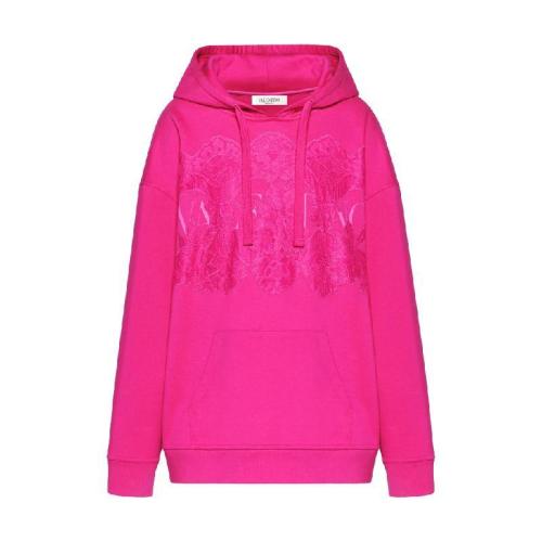  VALENTINO华伦天奴 22年秋冬 女士 长袖衬衫 SWEAT-SHIRT EN JERSEY ET DENTELLE WB3MF11M6K6F 预定商品1-3周发货