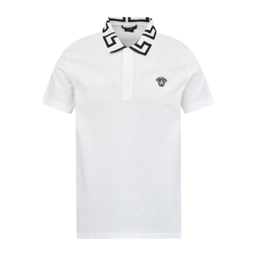 VERSACE/范思哲  男士纯色棉质经典美杜莎头像希腊回纹装饰翻领短袖上衣T恤马球衫POLO衫 A89492-A231240 多色可选