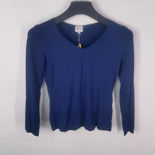 ARMANI COLLEZIONI/阿玛尼卡尔兹深蓝色女士长袖T恤  KMM03JKM85J