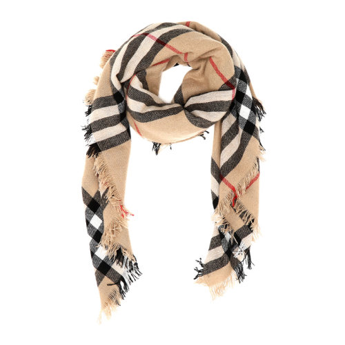 BURBERRY/博柏利徽标图案格纹羊绒大号方巾围巾8039430