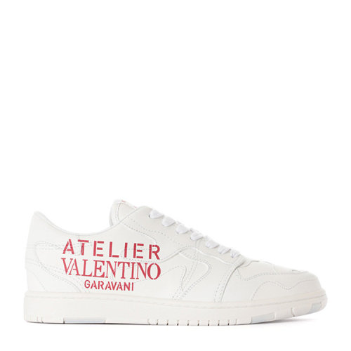Valentino/华伦天奴 男鞋男士白色皮革时尚简约红色品牌字母休闲运动鞋 WY2S0E73BMH 0B0