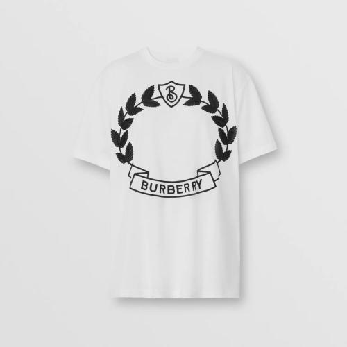  BURBERRY 22年秋冬 女士 橡木叶徽章装饰棉质宽松 T 恤衫 80620691