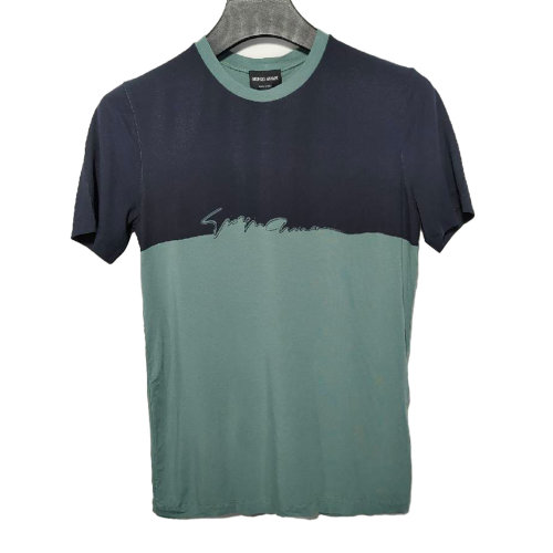 Giorgio Armani/乔治阿玛尼  青绿色男士短袖T恤