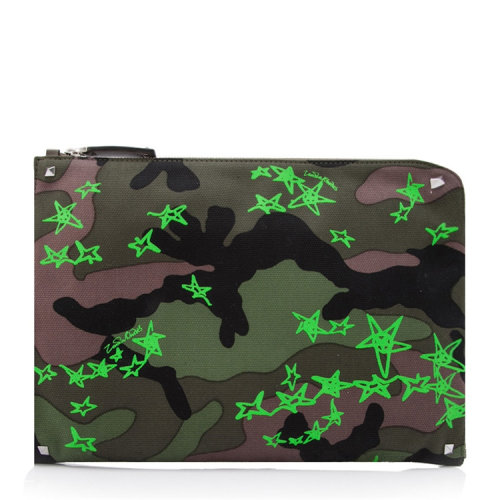 Valentino/华伦天奴 男士 百搭 军绿色尼龙手拿包 PY2B0457XTB K04 HJH0015X