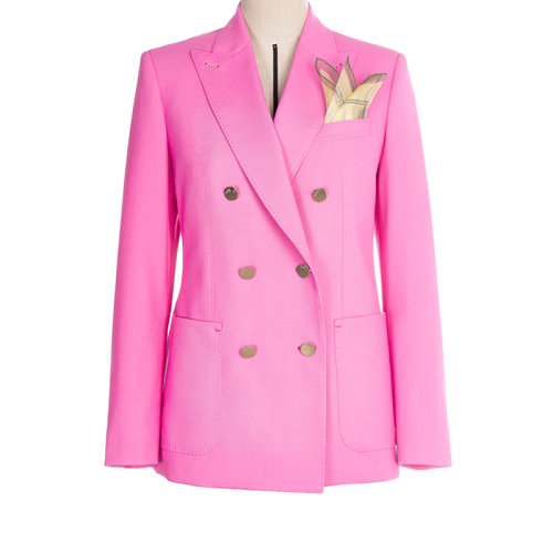 MaxMara/麦丝玛拉 22年早春新款 GIN系列 女士紫红色羊毛和马海毛混纺西装外套1041132106006