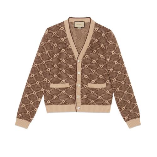  GUCCI古驰 22年秋冬 男士 羊毛提花针织开衫 695553 XKCCW 2381