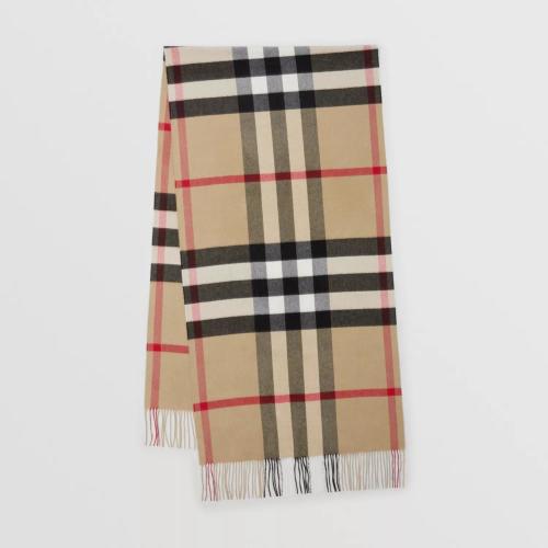  BURBERRY 22年秋冬 男士 格纹羊绒大号围巾 80453351 预定商品1-3周发货