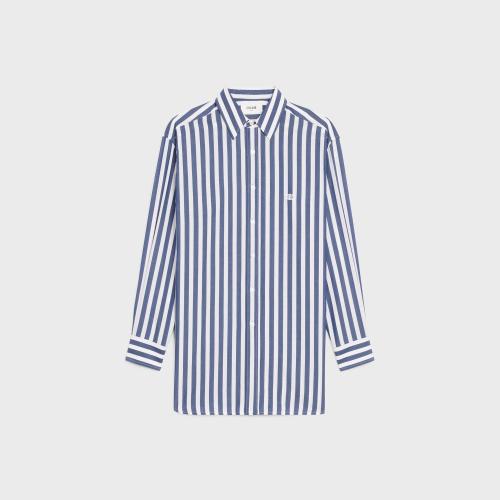  CELINE赛琳思琳 22年秋冬 女士 长袖衬衫 条纹织物男友风衬衫 2C670291Q.01XB