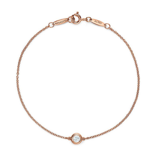 Tiffany & Co./蒂芙尼  ElsaPeretti?系列18K金玫瑰金镶嵌钻石手链 67799321