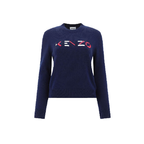 KENZO/高田贤三  凯卓女装 品牌字母LOGO 女士羊毛时尚休闲圆领秋冬针织衫/毛衣 FA62PU5413LA.76