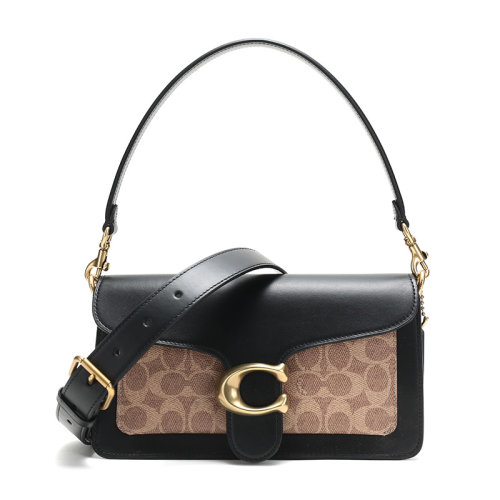 COACH/蔻驰 女士专柜款TABBY系列手提单肩斜挎包经典logo图案涂层织物/配皮 91215