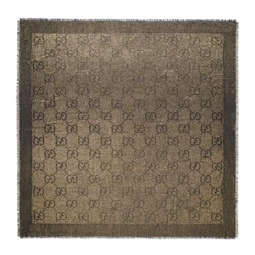  GUCCI古驰 22年秋冬 女士 GG金银丝线提花披肩 694839 3G720 1080