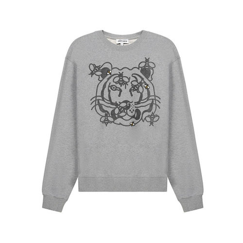 KENZO/高田贤三  男卫衣 男士棉质BEE A TIGER加绒款圆领长袖卫衣运动衫 FB5 5SW018 4MO