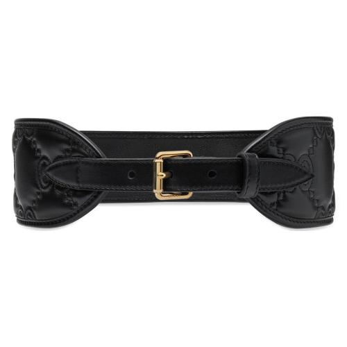  GUCCI古驰 22年秋冬 女士 GG Matelasse皮革宽版腰带 723076 UM8IG 1000