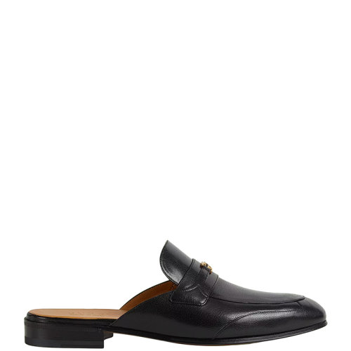 GUCCI/古驰 22年春夏新款 男士黑色皮革互扣式双G拖鞋692251D3V001000