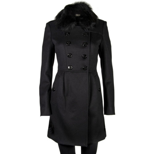 BURBERRY/博柏利 女装 服装 黑色经典双排扣翻领时尚中长款 女士大衣外套 3950720