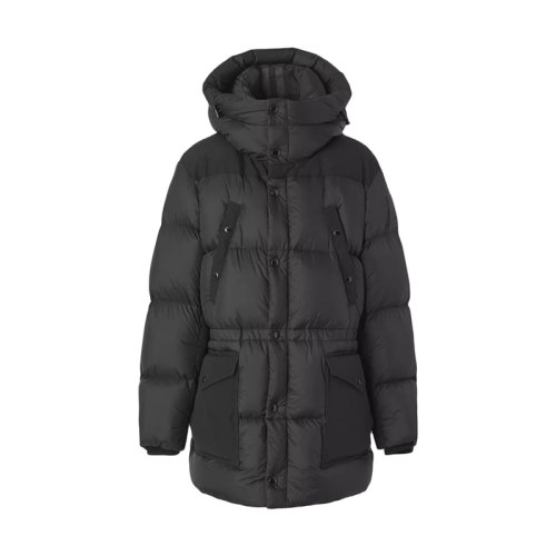 BURBERRY/博柏利      男士黑色徽标贴花尼龙羽绒服80438451