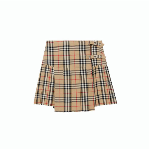 BURBERRY/博柏利  巴宝莉女裙 时尚百搭 女士典藏米色格纹短裙半身裙 80258321 HKY012467