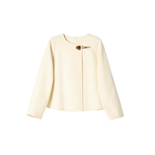 GeleiStory/GeleiStory 2022冬季新款气质优雅小个子宽松保暖羊毛圆领短款毛呢外套女士夹克