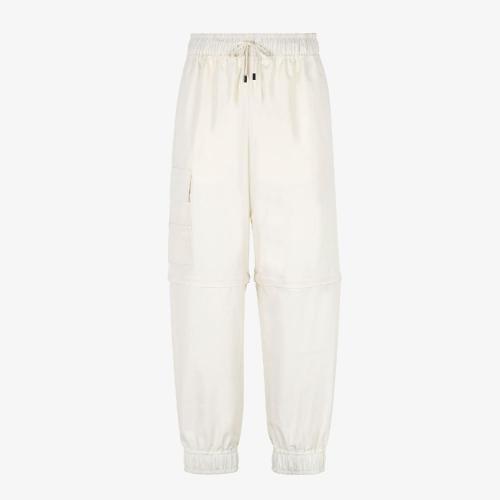  FENDI芬迪 22年秋冬 男士 休闲裤 白色棉织长裤 FB0789AKC1F0QK9