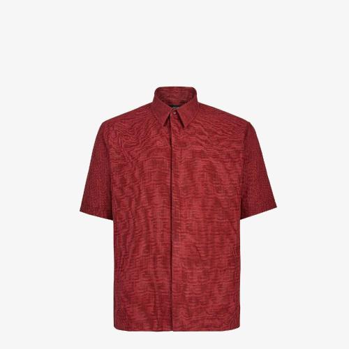  FENDI芬迪 22年秋冬 男士 短袖衬衫 红色棉质衬衫 FS079_KEBF01VC