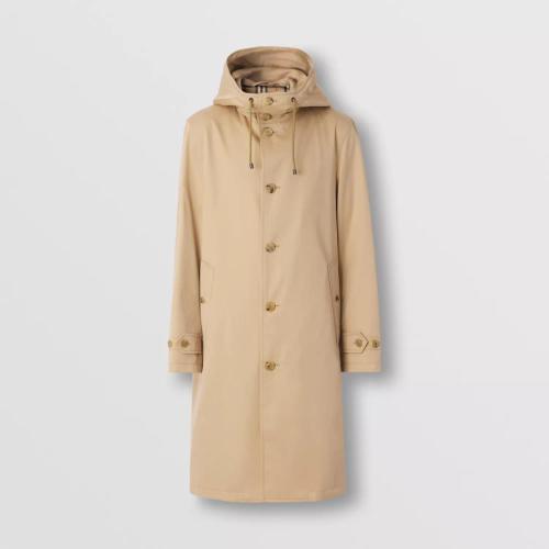  BURBERRY 22年秋冬 男士 棉质嘎巴甸连帽轻便大衣 80434021
