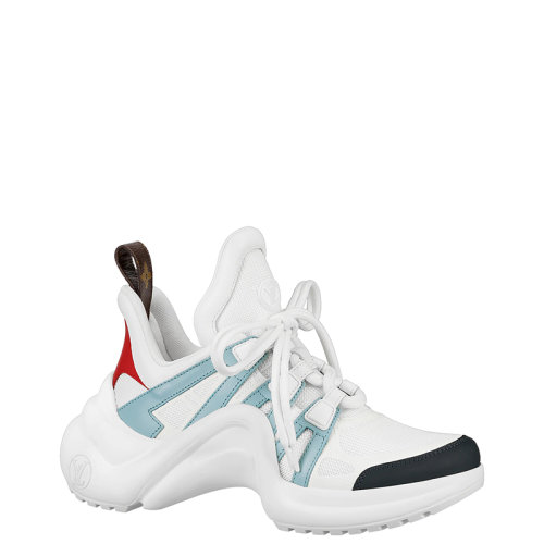 Louis Vuitton/路易威登 22年早春新款 LV ARCHLIGHT系列 女士浅蓝色皮革拼科技面料运动鞋1A7QA0