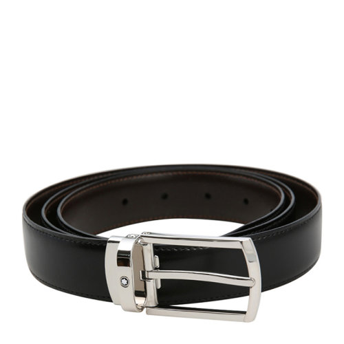 MontBlanc/万宝龙 男士经典黑色卡扣腰带皮带 123889