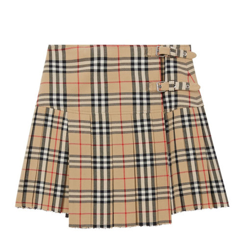 BURBERRY/博柏利 女装 服装 米色经典Vintage格纹女士短裙 8025832