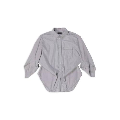 BALENCIAGA巴黎世家 22年秋冬 女士 长袖衬衫 BB CORP TWISTED荡领衬衫 671663TNM291070