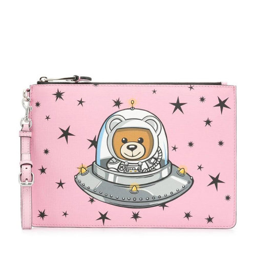 MOSCHINO/莫斯奇诺 女士 女包 粉色皮革时尚手拿包 A84478210A1221