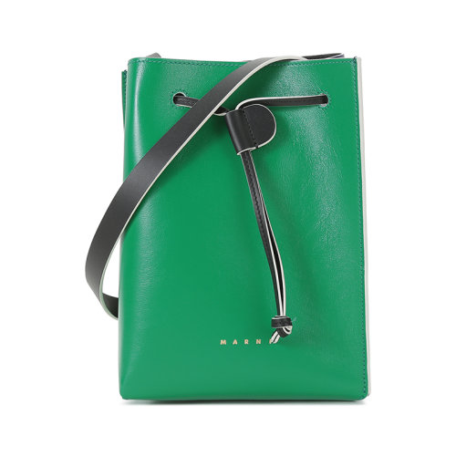 MARNI/玛尼  女士牛皮革单肩斜挎包抽绳包水桶包 SCMP0040Q0 P2644