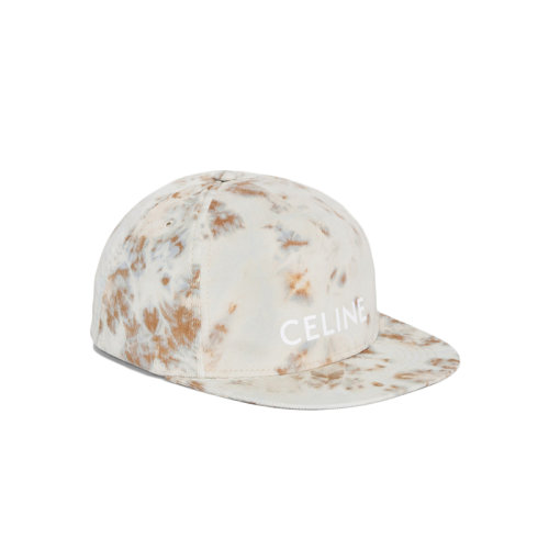 CELINE/赛琳 22年春夏新款 男士冰白色纯棉扎染印花美式平舌棒球帽鸭舌帽2AUU1407Q.08GL