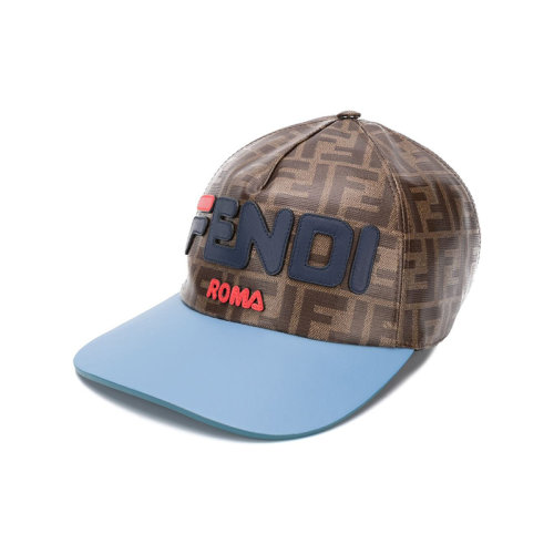 FENDI/芬迪  FILA合作系列 FF印花棒球帽   男士棕色时尚休闲帽子 FXQ768A66RF15LA  HKY0640