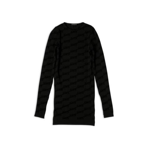  BALENCIAGA巴黎世家 22年秋冬 女士 长袖衬衫 Womens Bb Monogram Top  in Black 6008793C5B41