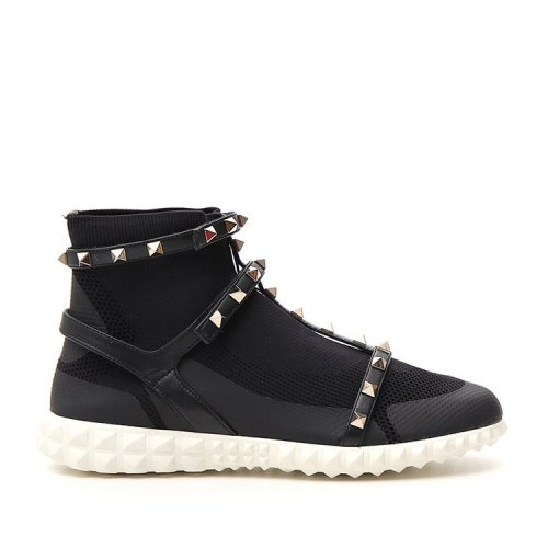 Valentino/华伦天奴 女鞋 时尚百搭 圆头 铆钉装饰 女士黑色休闲运动鞋 RW2S0F82PBH 0NI