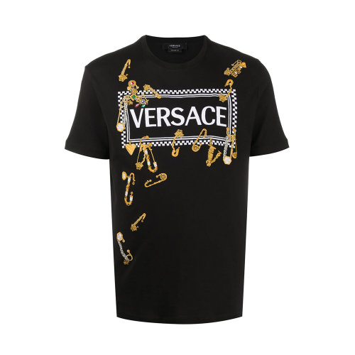 VERSACE/范思哲 男士黑色棉质圆领短袖T恤 A87385-A228806-A1008